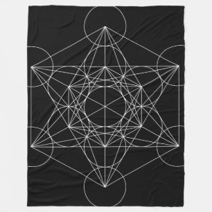 Cobertor De Velo Geometria Sagrada:O Cubo Preto e Branco de Metatro
