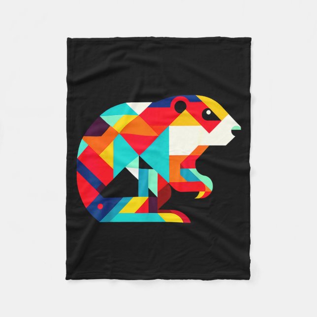 Cobertor De Velo Geometric Minimalism Modern Illustration Groundhog (Frente)
