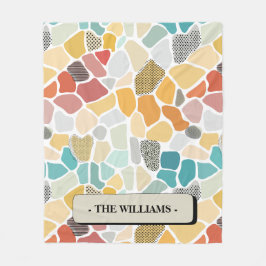 Cobertor De Velo Geométrico colorido com um monograma