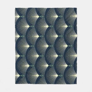 Cobertor De Velo Geométrico Elegante: Deco de Arte Azul.