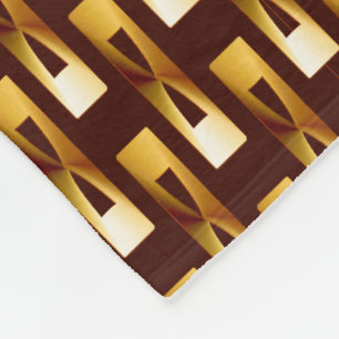 Cobertor De Velo Geométrico metálico do art deco - ouro e chocola