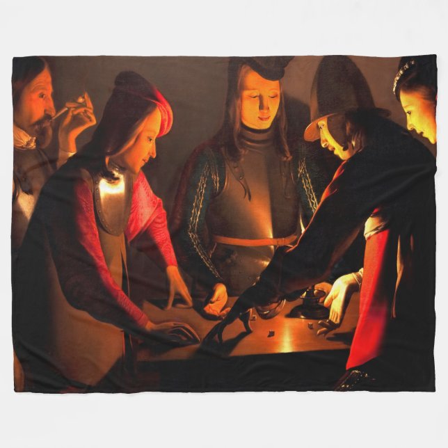 Cobertor De Velo Georges de la Tour - Os Jogadores dos Dícios (Frente (Horizontal))