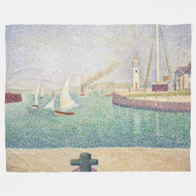 Cobertor De Velo Georges Seurat - Entrada do porto de Honfleur (Frente (Horizontal))