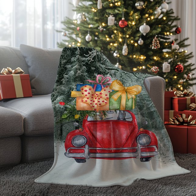 Cobertor De Velo German shepherd Cachorros de Natal levando-o para  (German Shepherd Dogs Christmas Driving it Home Fleece Blanket)