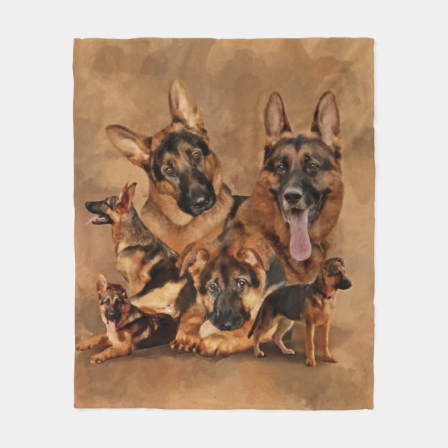 Cobertor De Velo German shepherd - filhote, jovem, adulto (Frente)