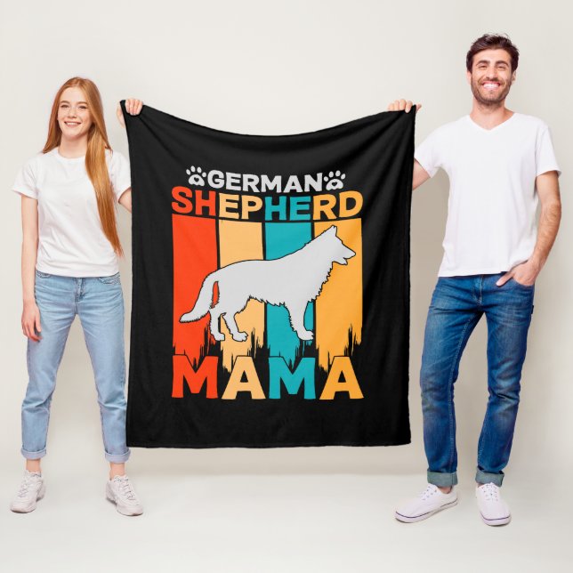 Cobertor De Velo German shepherd MAMA, azul castanho em preto (In Situ)