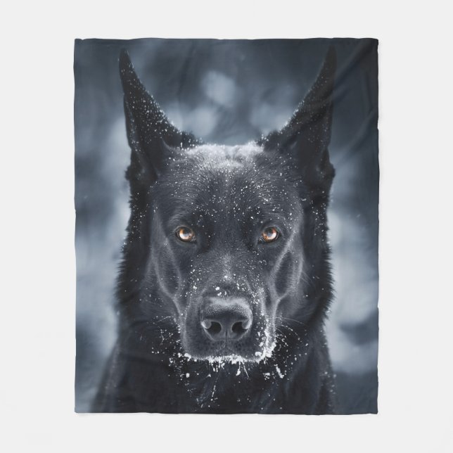 Cobertor De Velo German shepherd Preto (Frente)