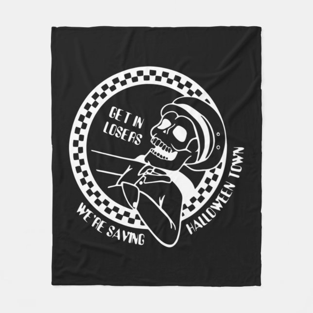 Cobertor De Velo Get In Losers Lazy Halloween Costume Fun Skeleton  (Frente)