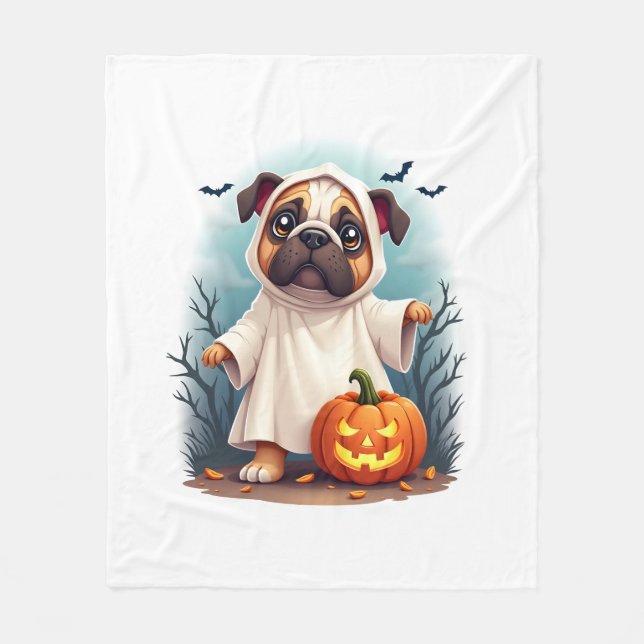 Cobertor De Velo Ghost Bulldog Boo (Frente)
