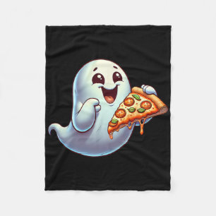 Cobertor De Velo Ghost Comendo Pizza Homens de Halloween Mulheres C