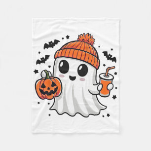 Cobertor De Velo Ghost Ghost Bebendo Pumpkin Juice Halloween