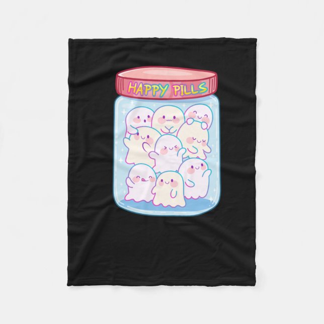 Cobertor De Velo Ghosts Happy Pills Sticker (Frente)