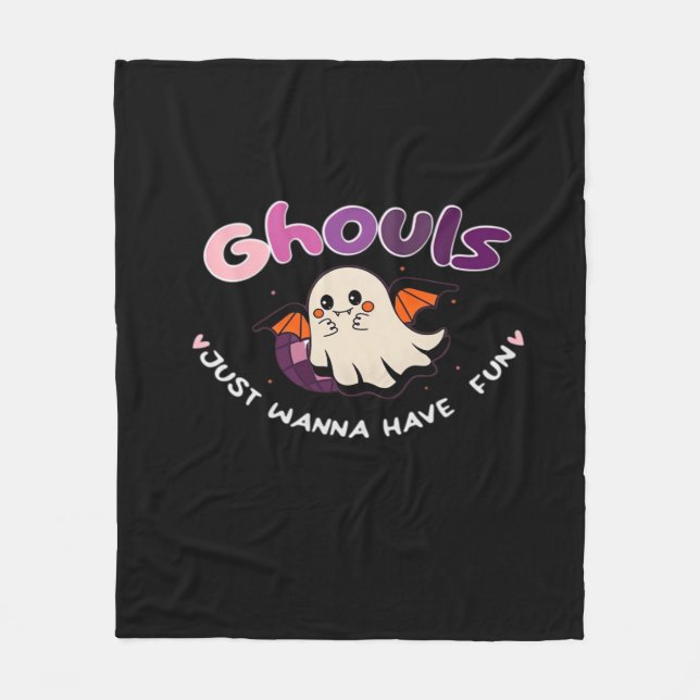 Cobertor De Velo Ghouls Só Quer Divertir A Citação De Slogan (Frente)