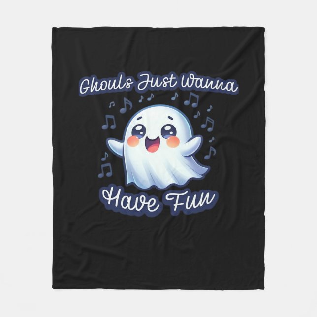 Cobertor De Velo Ghouls Só Quer Divertir-Se Com Sloth E Slogan (Frente)