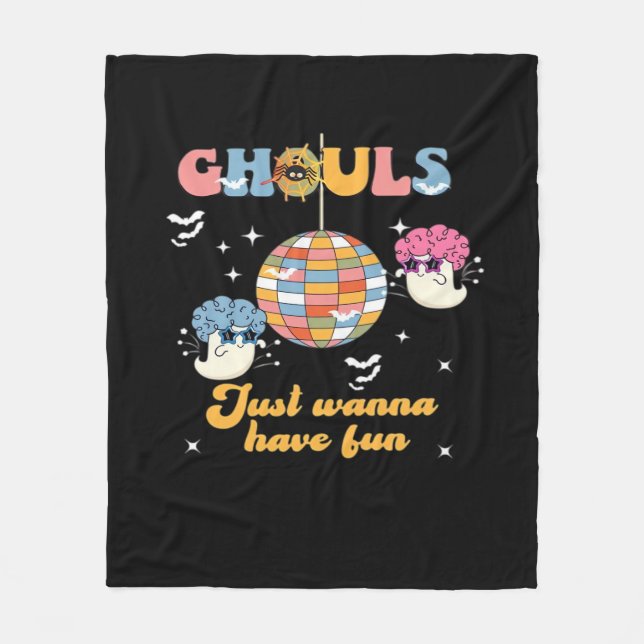 Cobertor De Velo Ghouls Só Quer Divertir-Se No Dia das Bruxas. (Frente)