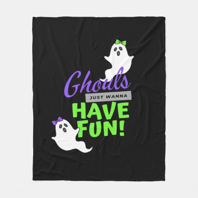 Cobertor De Velo Ghouls Só Quer Divertir-Se No Outono (Frente)