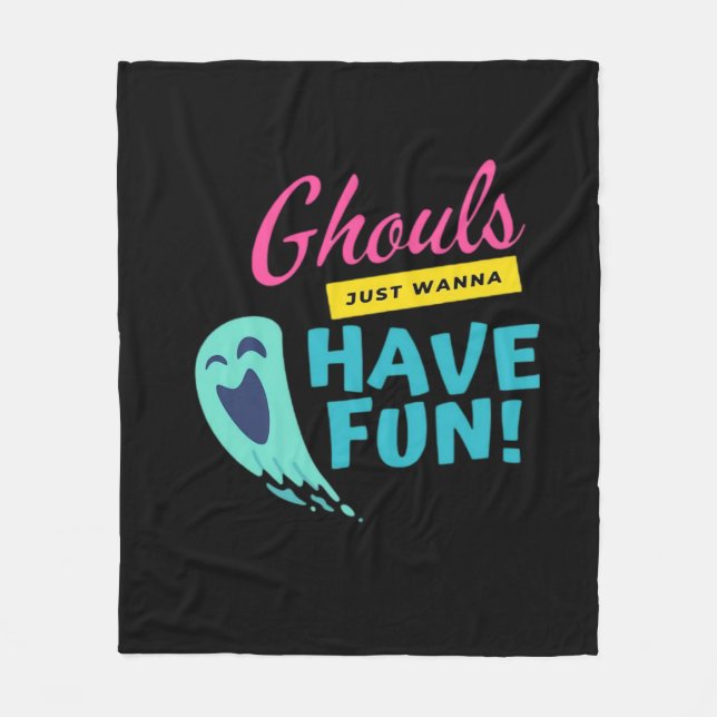 Cobertor De Velo Ghouls Só Quer Divertir-Se - Víbula De Outono De H (Frente)
