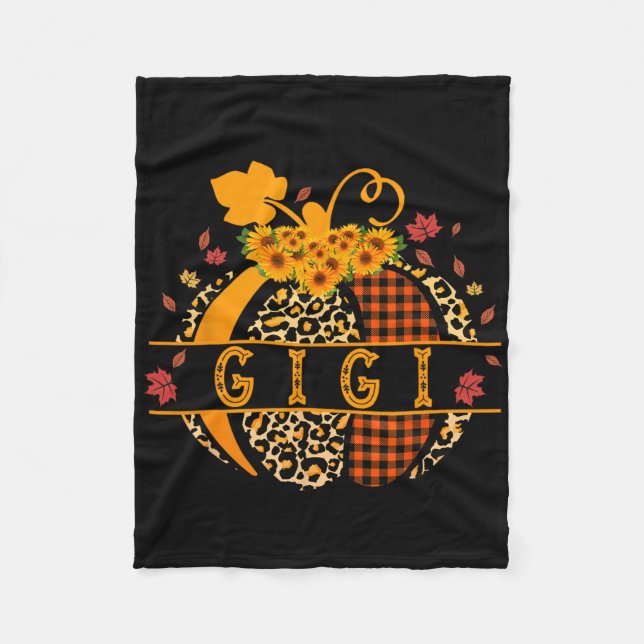 Cobertor De Velo Gigi Leopard Imprime Pumpkin Para Avós Gigi Mulher (Frente)