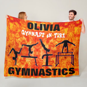 Cobertor De Velo Ginasta em Fogo - Girina Gymnastics Fleece Blanket