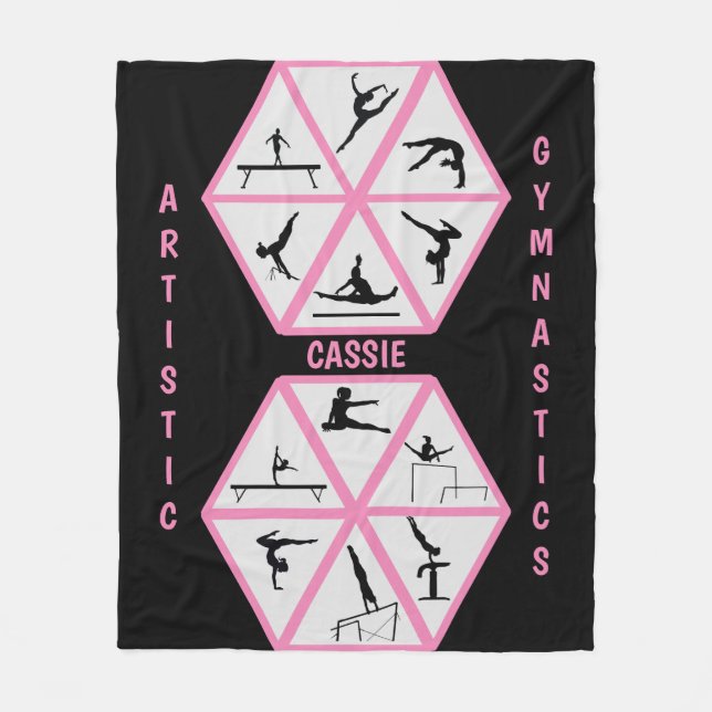 Cobertor De Velo Ginástica Artística Hexágono Fleece Blanket (Frente)