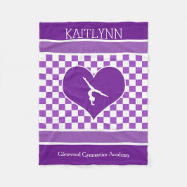 Cobertor De Velo Ginástica Checkered roxa bonita com monograma