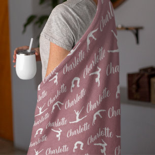 Cobertor De Velo Ginástica de Nomes Repetidos Folheto Roxo