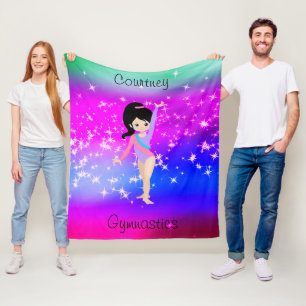 Cobertor De Velo Ginástica Girls Gymnast Sparkle Gymnast em Leotar