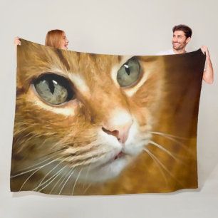Cobertor De Velo Ginger Tabby Cat Posicionando Retrato