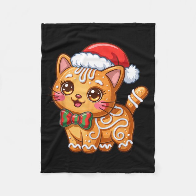 Cobertor De Velo Gingerbread Cat Christmas Cat Lover Xmas  (Frente)