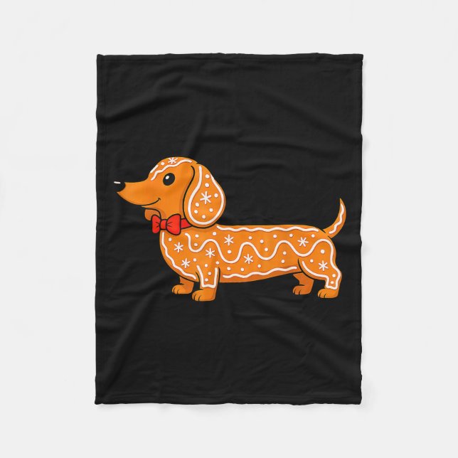 Cobertor De Velo Gingerbread Dachshund Christmas Cute Weiner Dog  (Frente)
