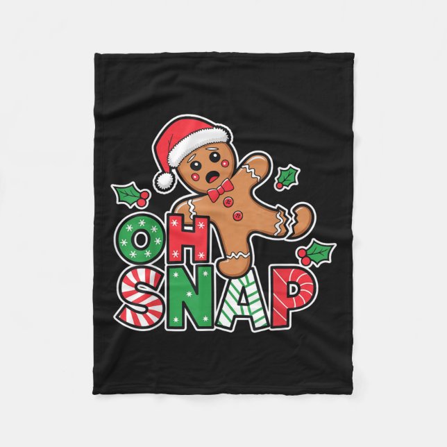 Cobertor De Velo Gingercake Man Oh Snap Natal Engraçado Cookie Bak (Frente)