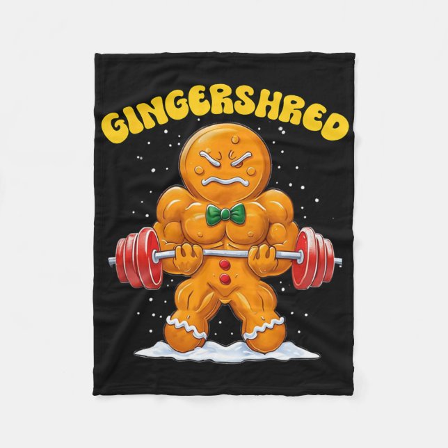 Cobertor De Velo Gingershred Funny Gingerbread Man Gym Bodybuilding (Frente)