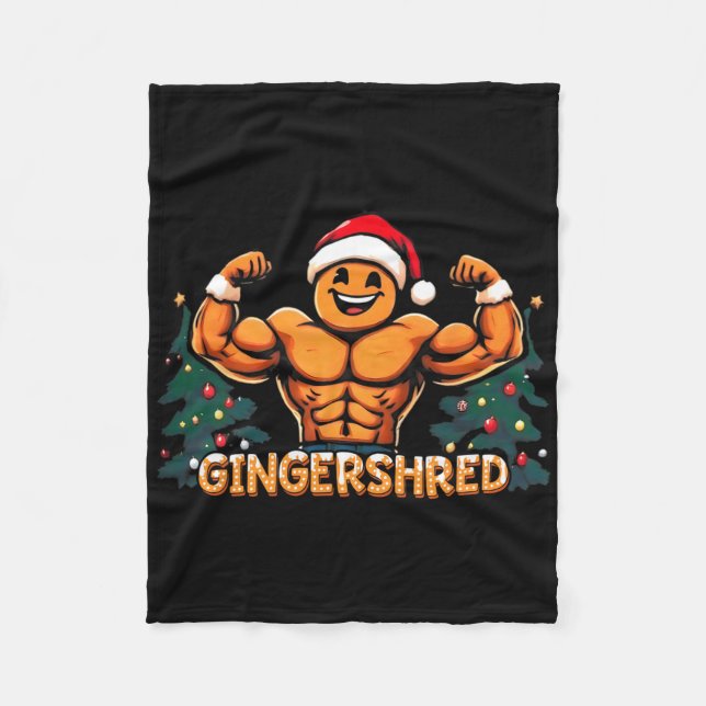 Cobertor De Velo Gingershred Funny Gingerbread Man Gym Bodybuilding (Frente)