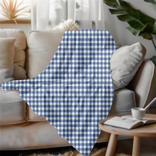 Cobertor De Velo Gingham Azul e Branco, com Estilo Cozy Verificado