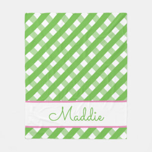 Cobertor De Velo Gingham Gingham Personalizado Fleece Blanket