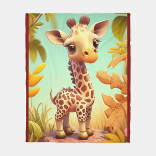 Cobertor De Velo Girafa Bebê Fofo Tropical Cartoon-37560