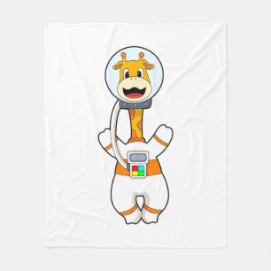 Cobertor De Velo Girafa como astronauta na fantasia
