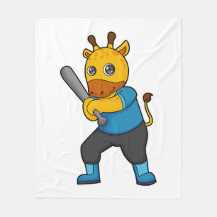 Cobertor De Velo Girafa no Baseball com Baco de Beisebol