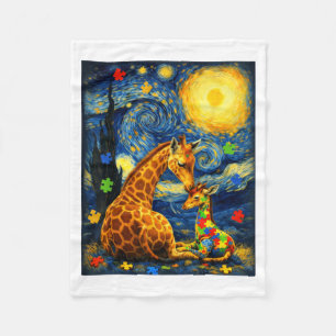 Cobertor De Velo Girafa Van Gogh Animais Conscientização do Autismo