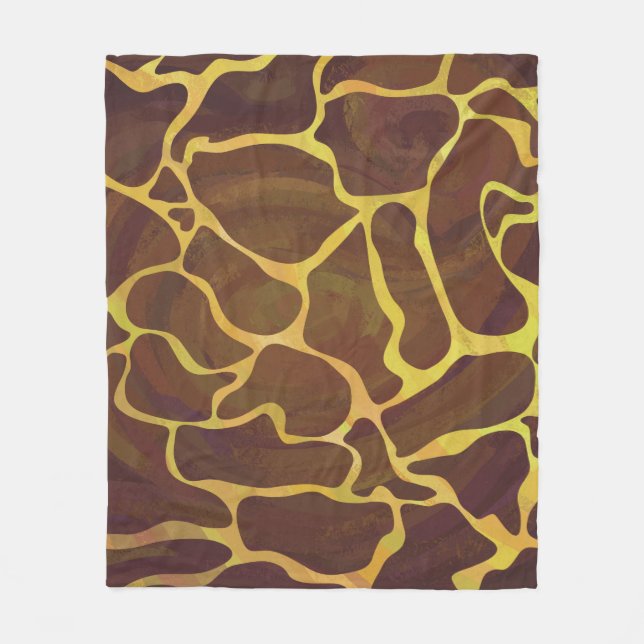 Cobertor De Velo Giraffe Brown e Impressão Amarelo (Frente)