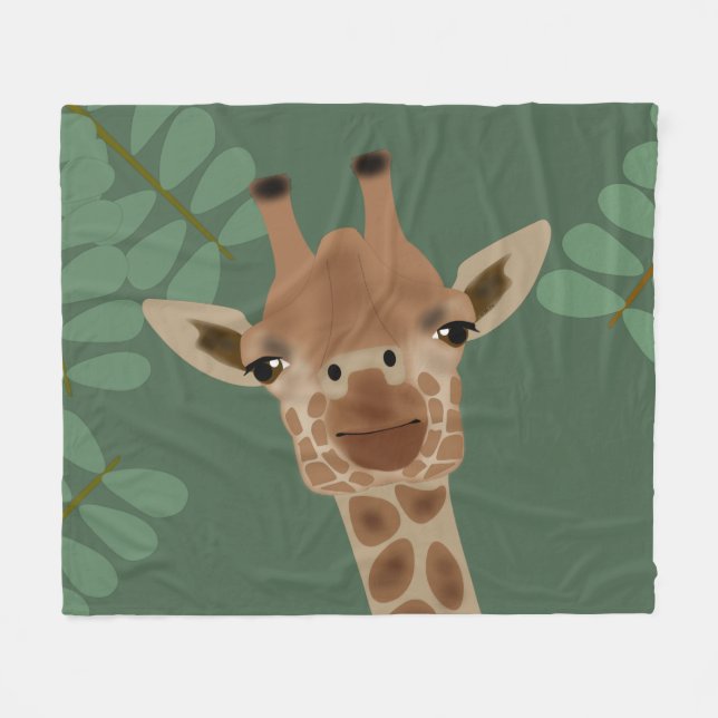 Cobertor De Velo Giraffe Fleece Blanket (Frente (Horizontal))