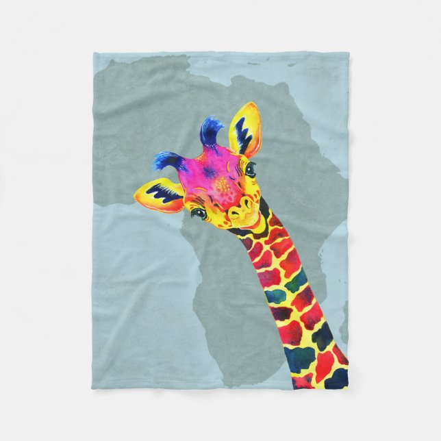 Cobertor De Velo Giraffe Lover Baby Giraffe Peekaboo (Frente)