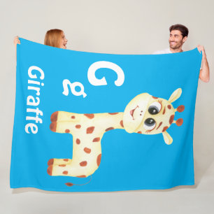 Cobertor De Velo Giraffe personaliza ABC: Carta G - Adicionar seu n
