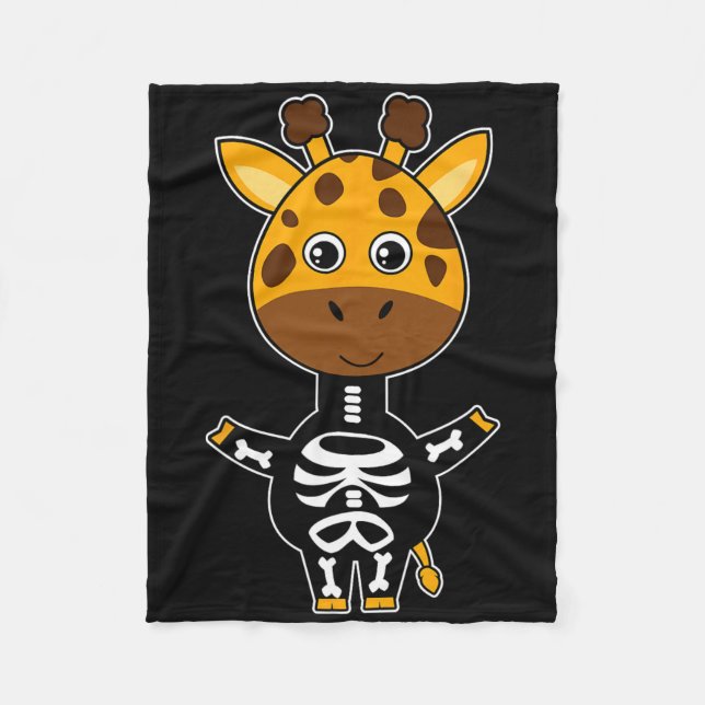 Cobertor De Velo Giraffe Skeleton Xray Fácil Halloween (Frente)