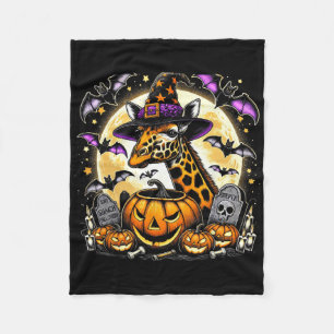 Cobertor De Velo Giraffe Witch Halloween - Arte Chocante