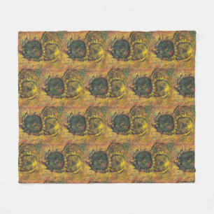 Cobertor De Velo Girassóis de Van Gogh - Arte Floral Dourada Vintag