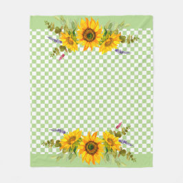 Cobertor De Velo Girassóis no tabuleiro de xadrez