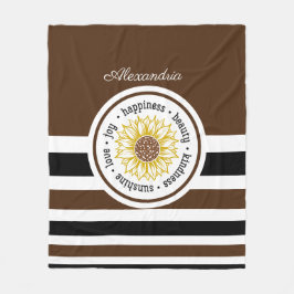 Cobertor De Velo Girassol Inspiracional em Forma de Grades Castanha