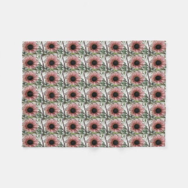 Cobertor De Velo Girassol rosa pálido (Frente (Horizontal))
