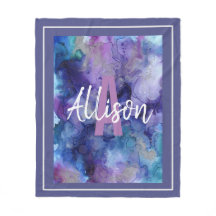 Girassol Roxo e Azul Nome Monograma